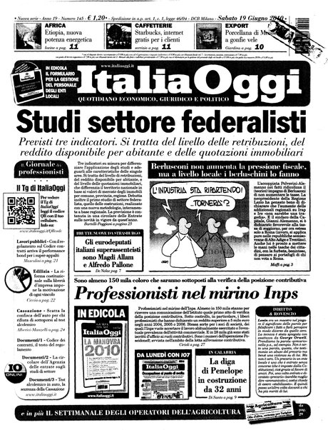 Italia oggi : quotidiano di economia finanza e politica